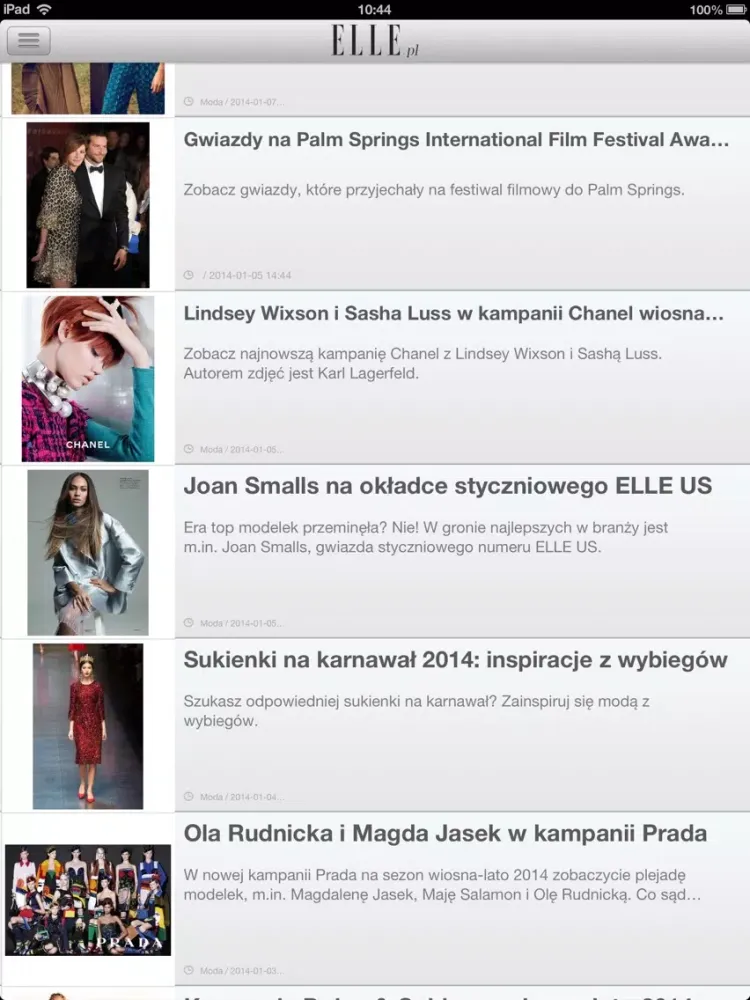 Скриншоты ELLE.pl iPad 
