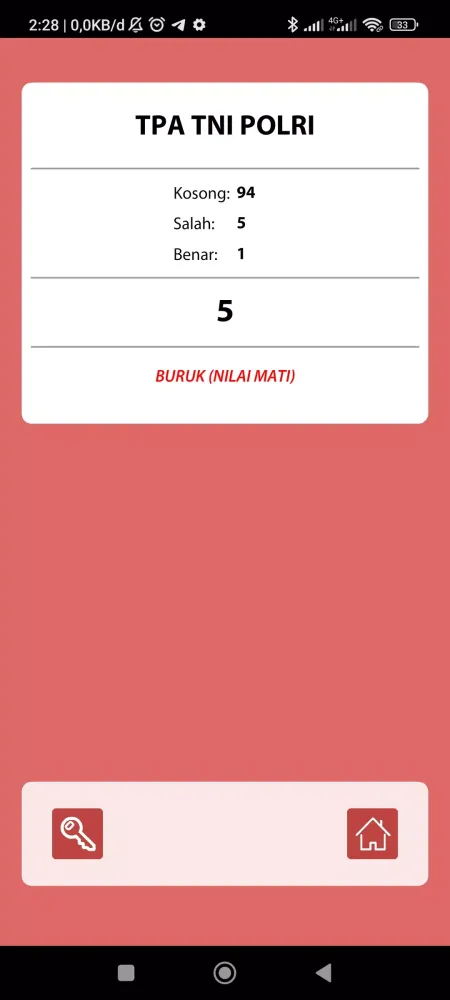 Tangkapan layar Simulasi Tes TNI POLRI