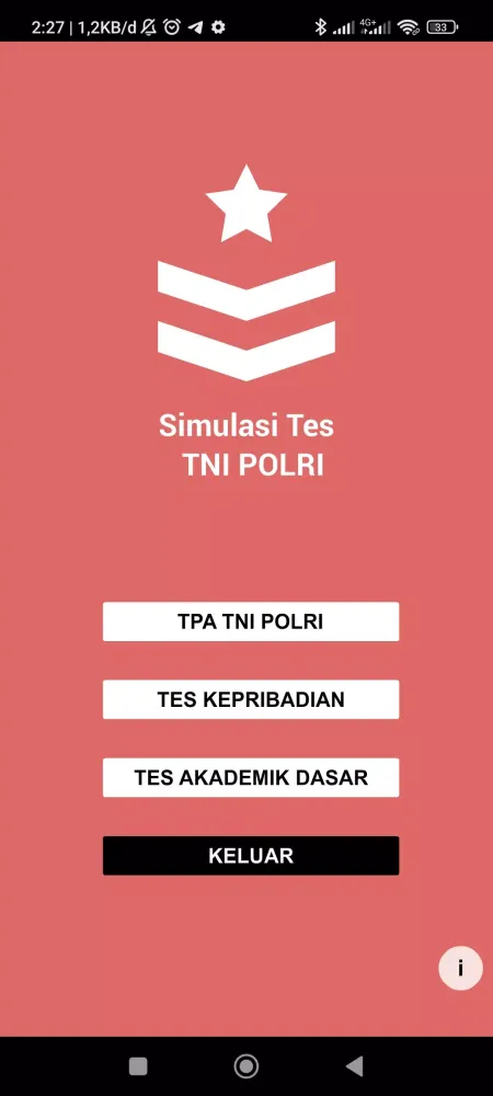 Tangkapan layar Simulasi Tes TNI POLRI
