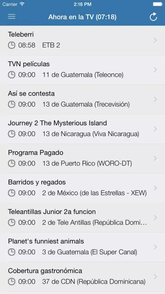 Capturas de tela do Televisión de Costa Rica CR Guía