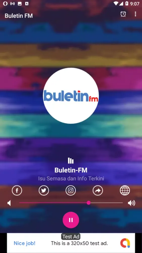 Capturas de tela do BULETIN FM Info Terkini Muzik