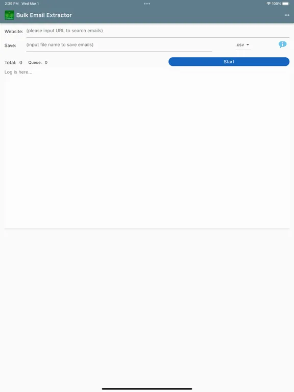 Bulk Email Extractor iPad  Screenshots