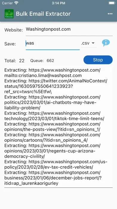 Bulk Email Extractor Screenshots