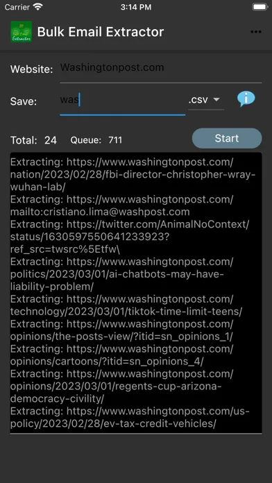 Bulk Email Extractor Screenshots