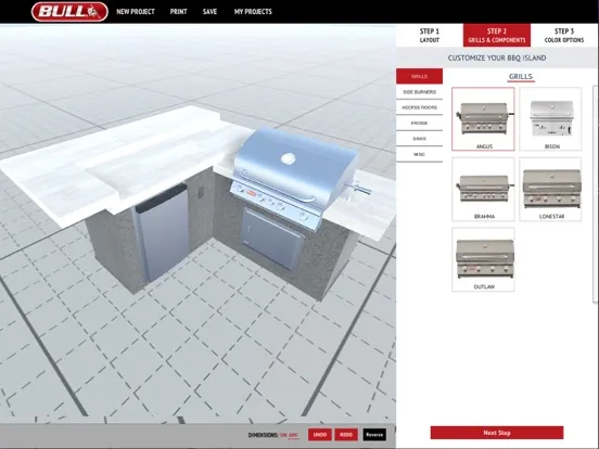 ภาพหน้าจอของ 3D Outdoor Kitchen Designer iPad