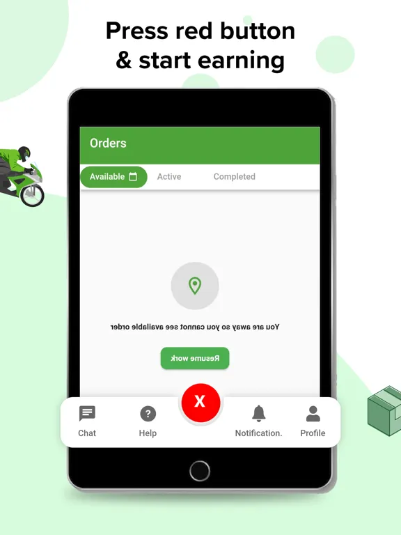 Tangkapan skrin Bullet Express Courier Driver iPad 