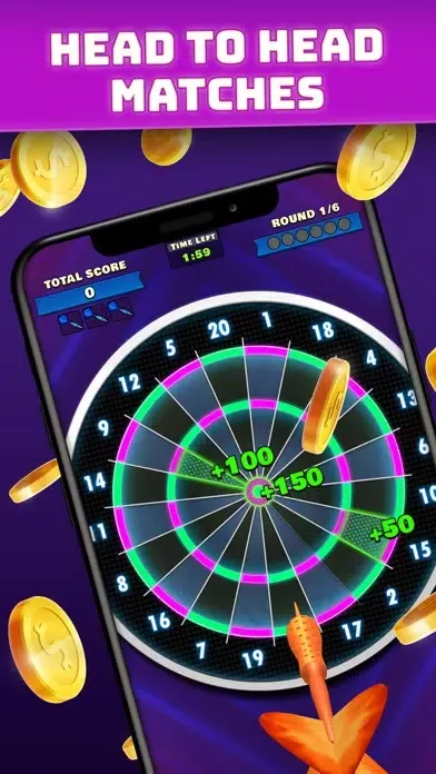 Capturas de tela do Darts Tournament - Real Money