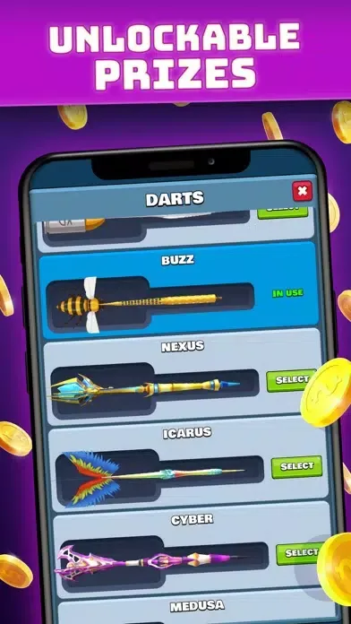 Capturas de tela do Darts Tournament - Real Money