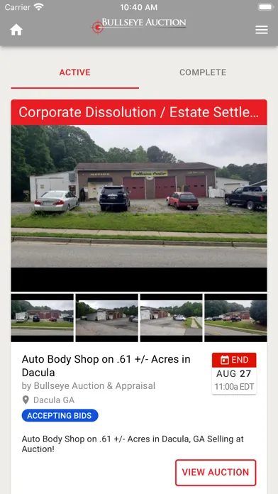 Screenshot di Bullseye Auction & Appraisal