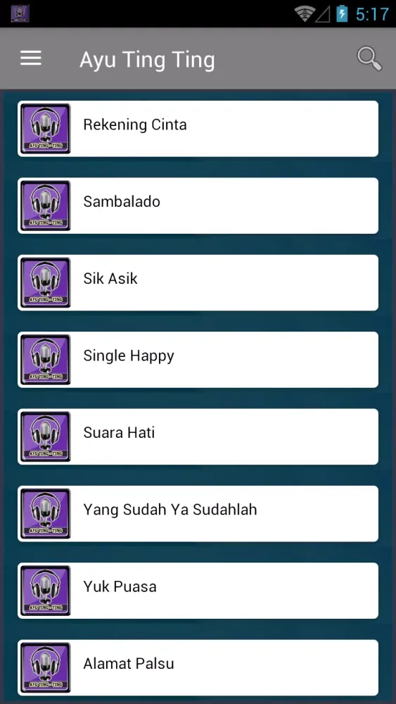 ภาพหน้าจอของ Lagu AYU TING TING Lengkap