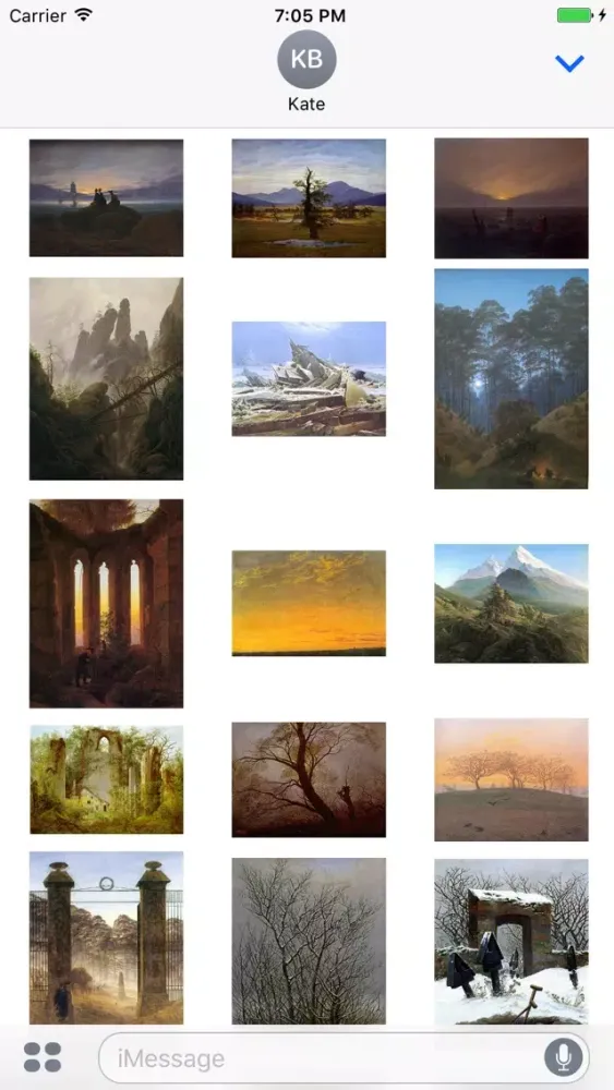Caspar David Friedrich Paintings for iMessage স্ক্রিনশট