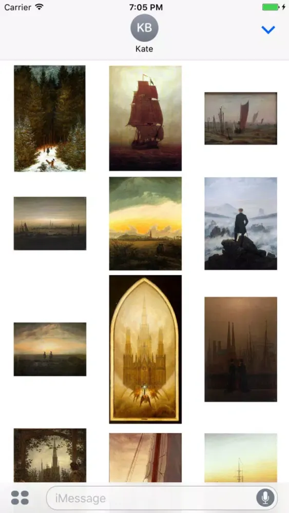 Caspar David Friedrich Paintings for iMessage স্ক্রিনশট