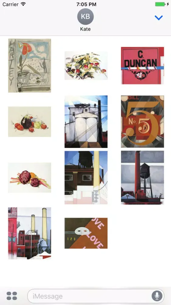 Capturas de tela do Charles Demuth Artworks Stickers