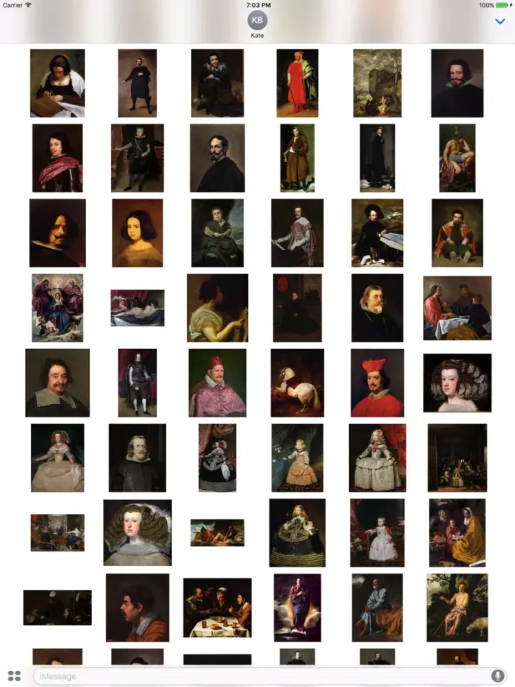 Diego Velazquez Paintings for iMessage iPad  Ekran Görüntüleri