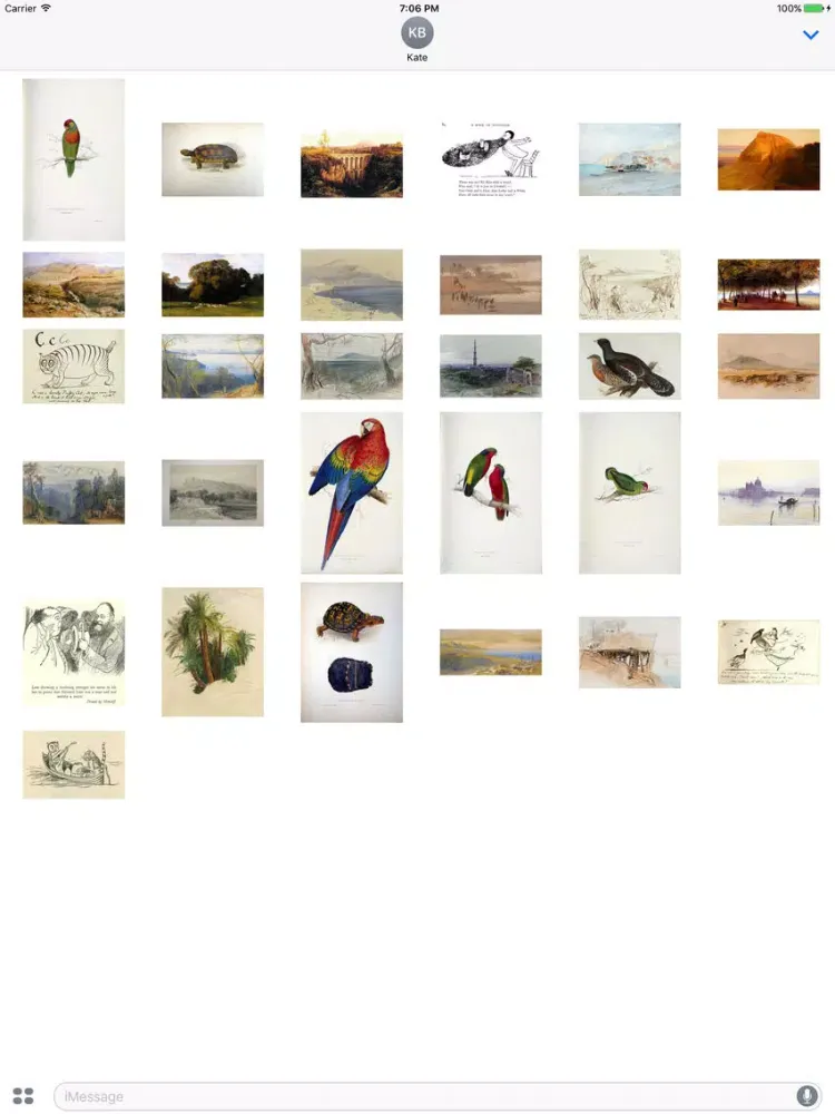 ภาพหน้าจอของ Edward Lear Artworks Stickers iPad 