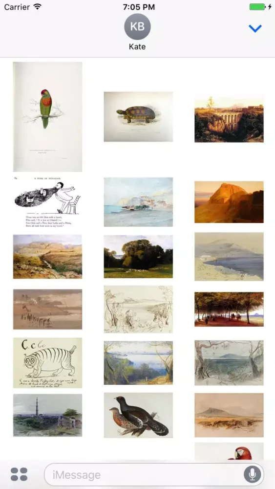 ภาพหน้าจอของ Edward Lear Artworks Stickers