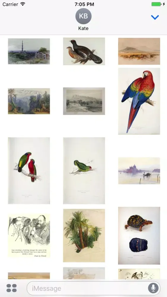 ภาพหน้าจอของ Edward Lear Artworks Stickers