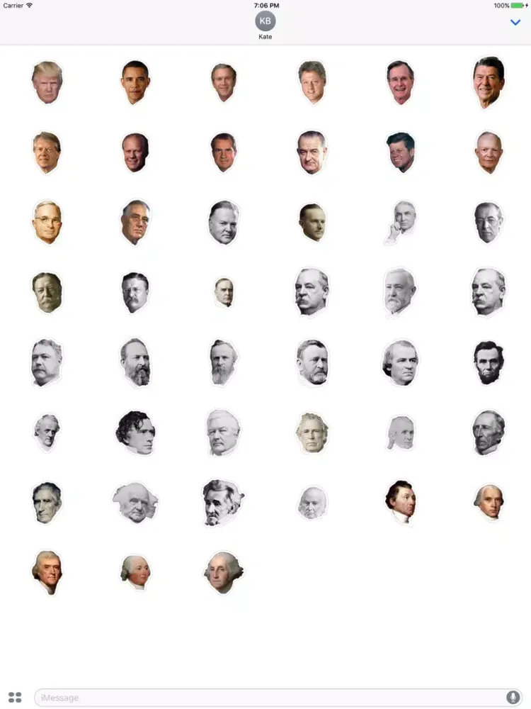 Capturas de pantalla de Face of Presidents of the USA Stickers iPad 