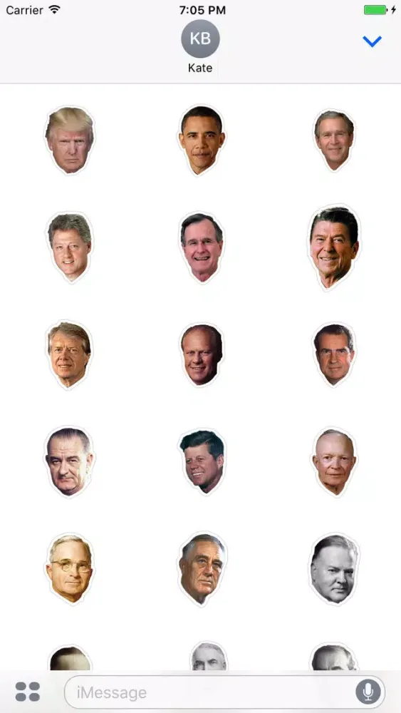 Capturas de pantalla de Face of Presidents of the USA Stickers