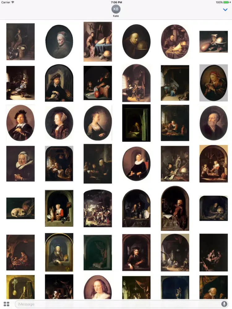 Ảnh chụp màn hình của Gerrit Dou Artworks Stickers iPad 