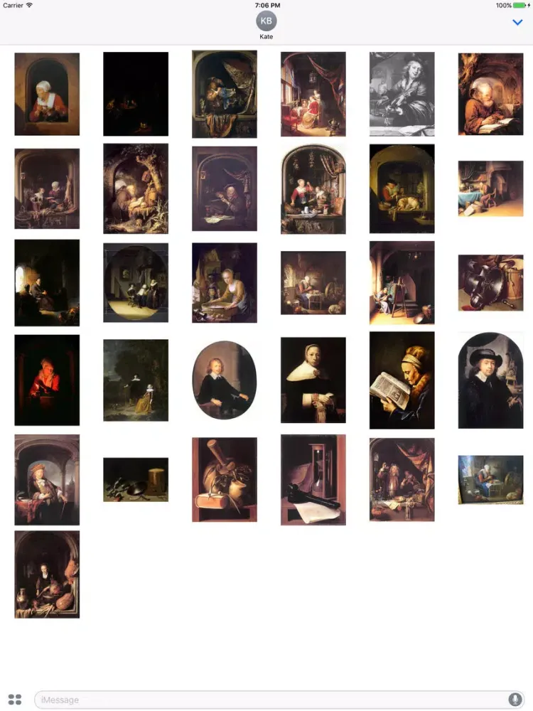 Ảnh chụp màn hình của Gerrit Dou Artworks Stickers iPad 