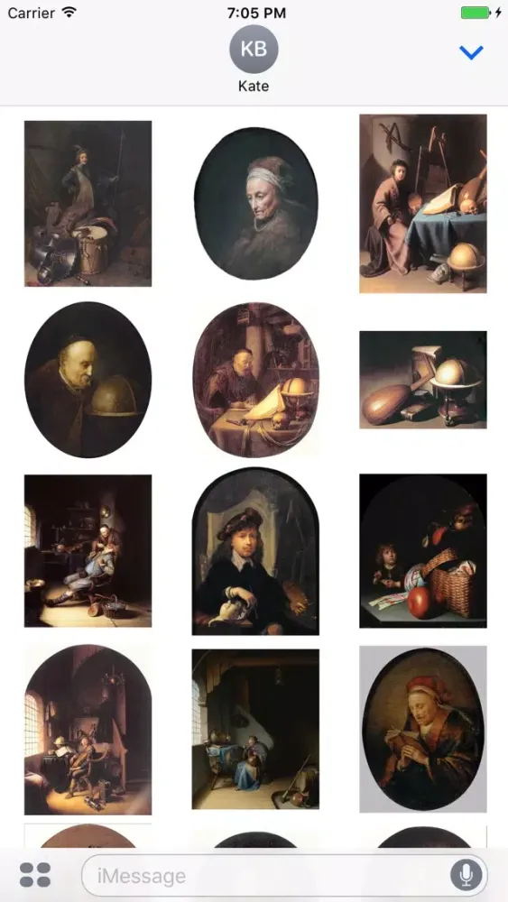 Ảnh chụp màn hình của Gerrit Dou Artworks Stickers