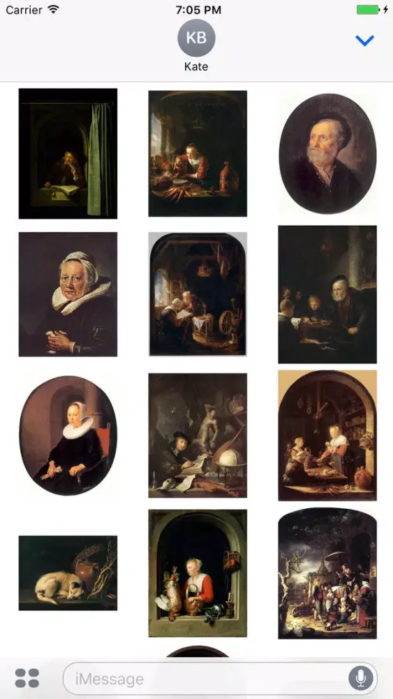 Ảnh chụp màn hình của Gerrit Dou Artworks Stickers