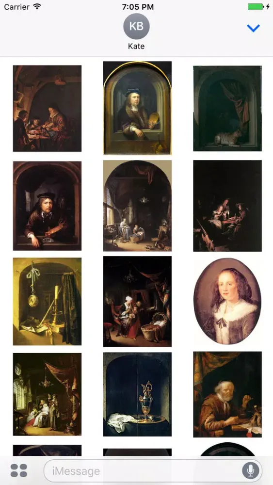 Ảnh chụp màn hình của Gerrit Dou Artworks Stickers