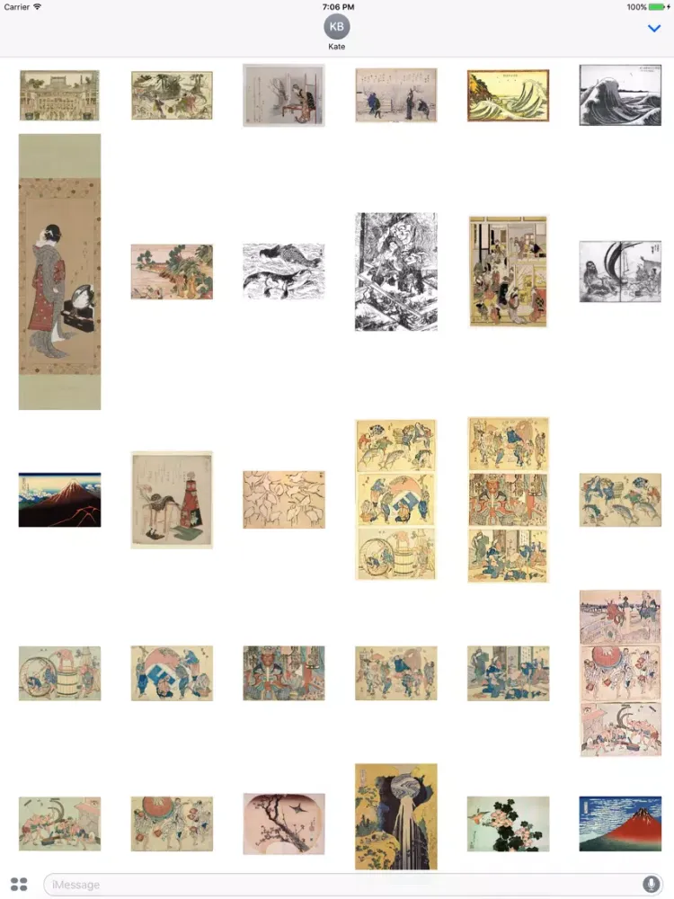 Capturas de tela do Hokusai Artworks Stickers iPad 