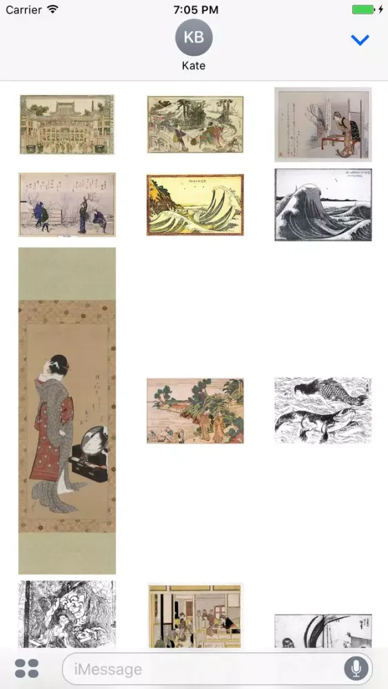 Capturas de tela do Hokusai Artworks Stickers