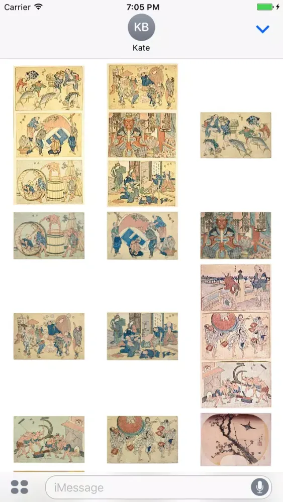 Capturas de tela do Hokusai Artworks Stickers
