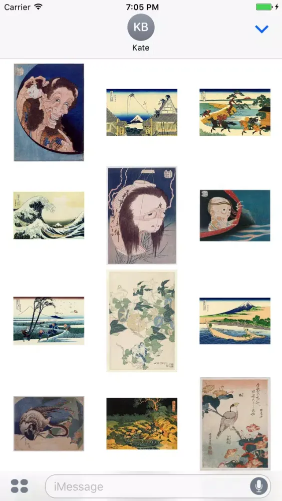 Capturas de tela do Hokusai Artworks Stickers