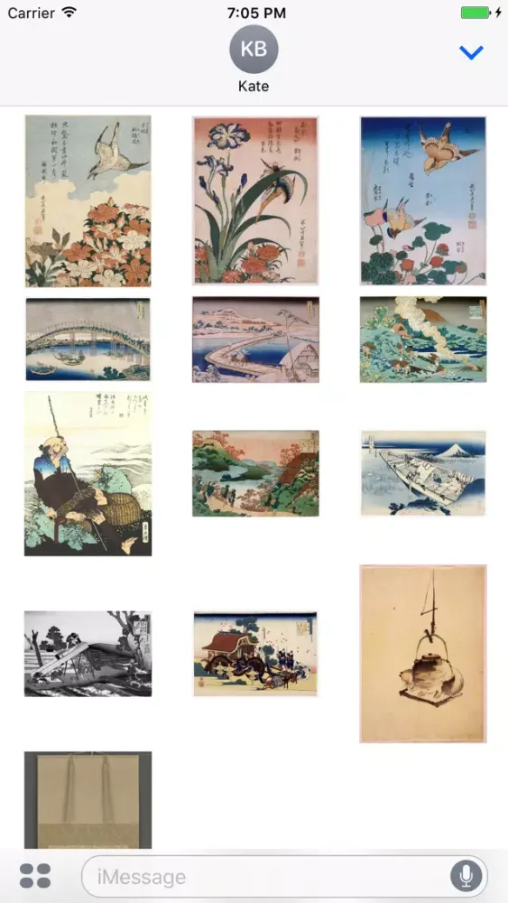 Capturas de tela do Hokusai Artworks Stickers