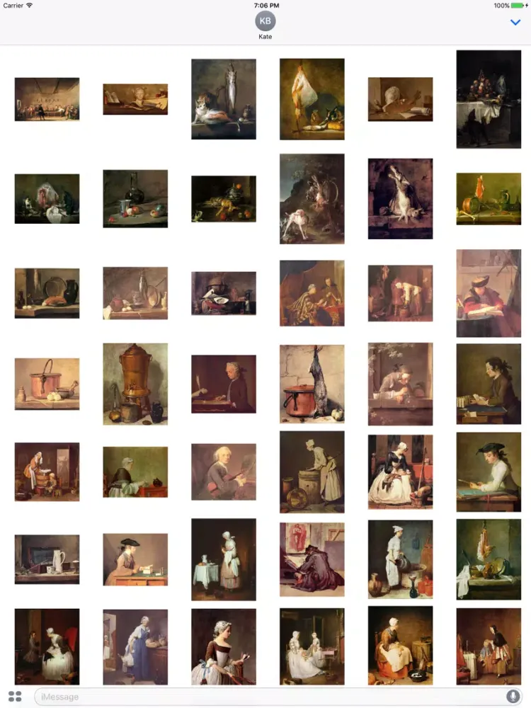 Capturas de pantalla de Jean Baptiste Simeon Chardin Artworks Stickers iPad 