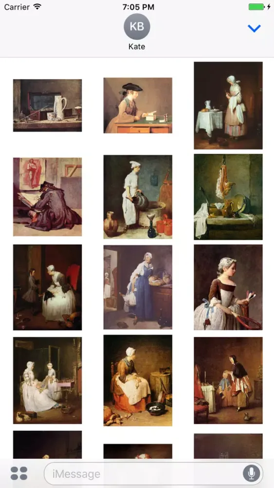 Capturas de pantalla de Jean Baptiste Simeon Chardin Artworks Stickers