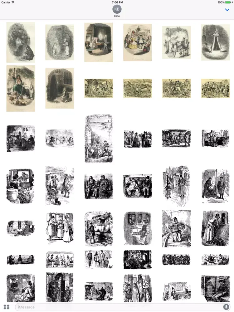 John Leech Artworks Stickers iPad 应用截图