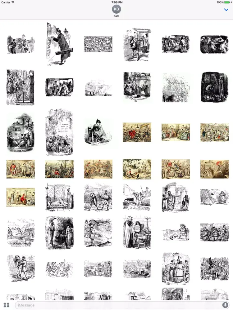 John Leech Artworks Stickers iPad 应用截图