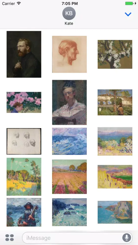 Capturas de tela do John Peter Russell Artworks Stickers