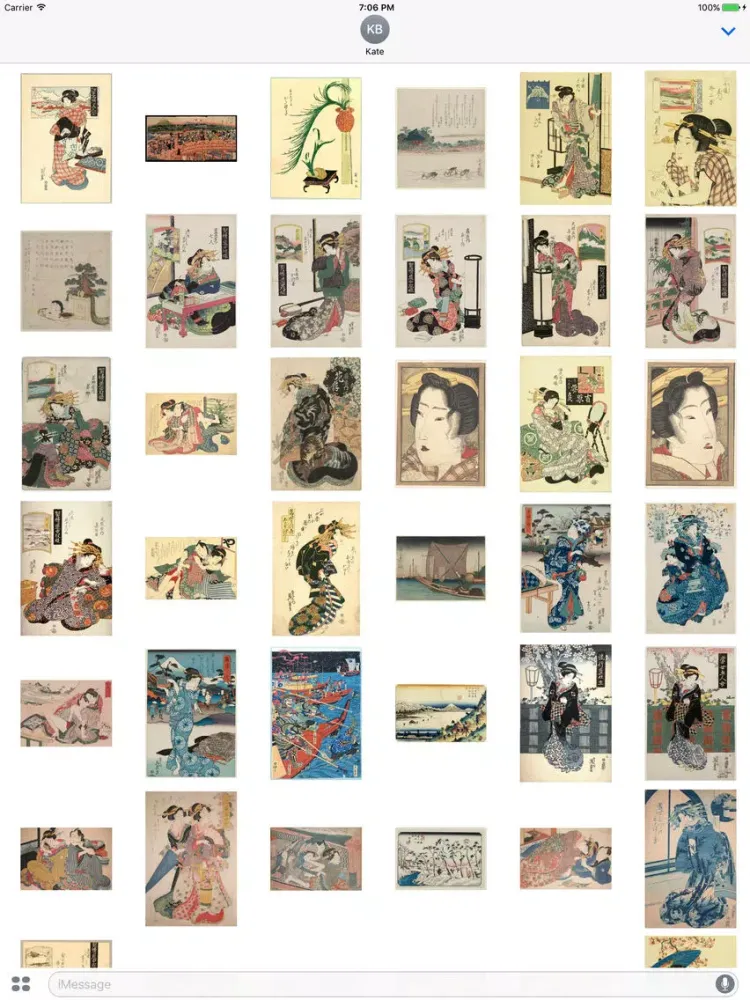 Keisai Eisen Artworks Stickers iPad 应用截图