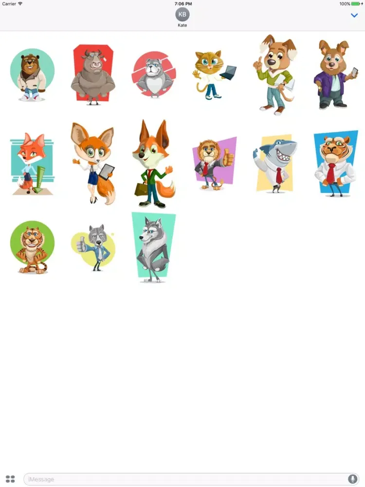 Office Animal Stickers for iMessage iPad  Screenshots