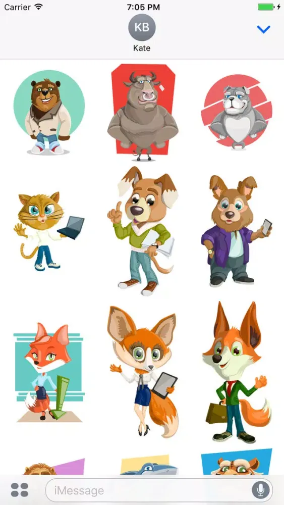 Office Animal Stickers for iMessage Screenshots