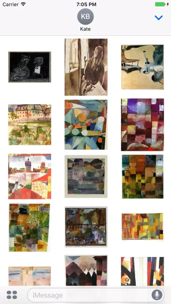 Capturas de tela do Paul Klee Artworks Stickers