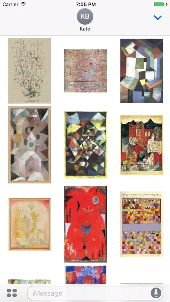Capturas de tela do Paul Klee Artworks Stickers