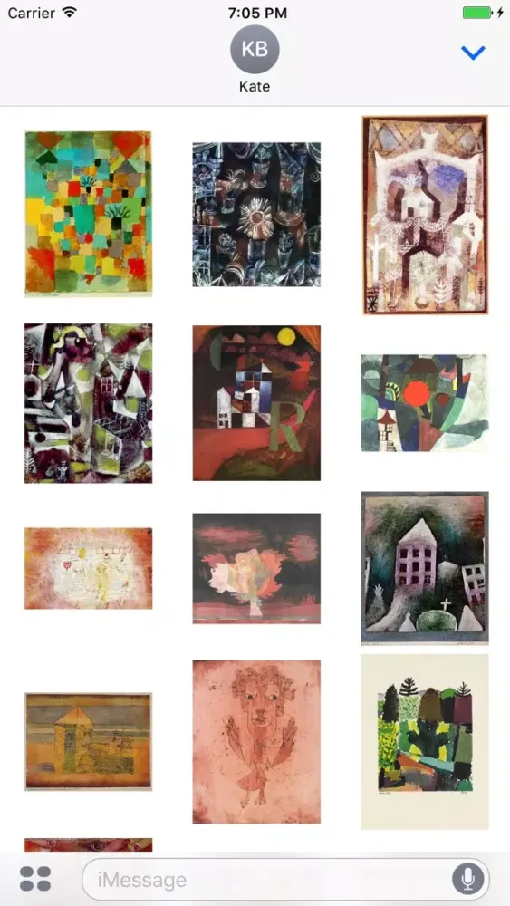 Capturas de tela do Paul Klee Artworks Stickers