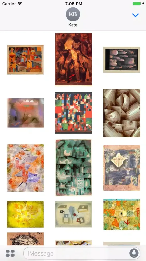 Capturas de tela do Paul Klee Artworks Stickers