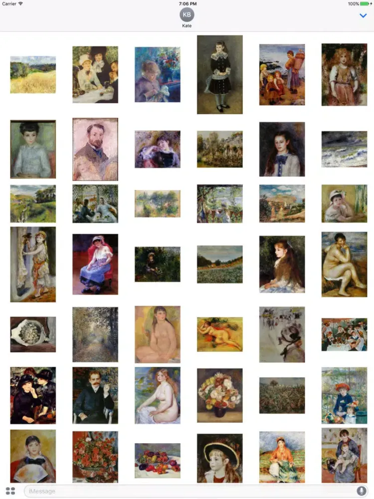 Capturas de tela do Renoir Artworks for iMessage iPad 