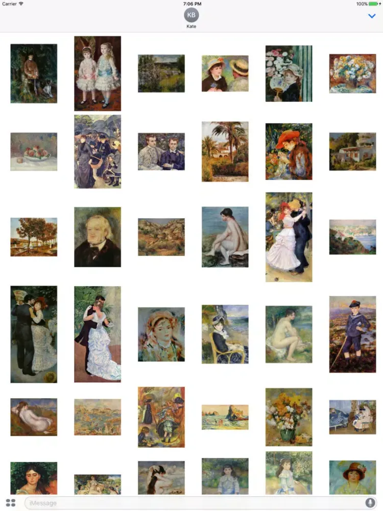 Capturas de tela do Renoir Artworks for iMessage iPad 