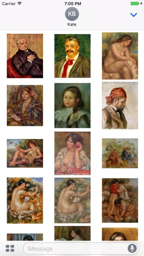 Capturas de tela do Renoir Artworks for iMessage