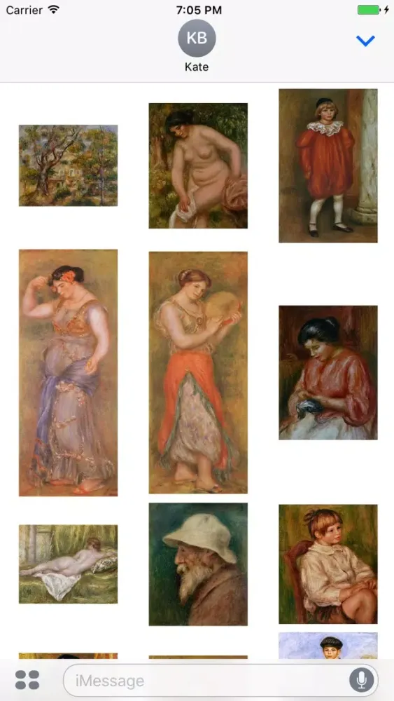 Capturas de tela do Renoir Artworks for iMessage