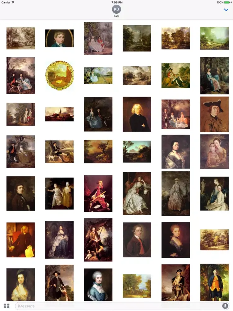 Capturas de tela do Thomas Gainsborough Artworks Stickers iPad 